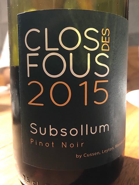 Clos des Fous Subsollum 2015