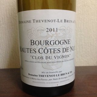 Dom. Thevenot le Brun Hautes Côtes de Nuits Clos du Vignon Chardonnay(ドメーヌ・テヴノ・ル・ブラン オート・コート・ド・ニュイ クロ・デュ・ヴィニョン シャルドネ)