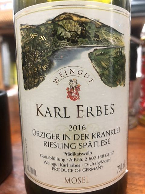 Karl Erbes Ürziger in der Kranklei Riesling Spätlese(カール・エルベス ユルツィガー クランクライ リースリング シュペトレーゼ)