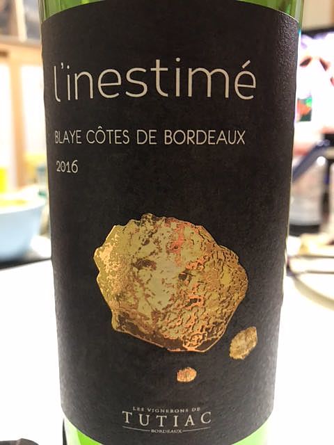 Tutiac L'inestimé Blaye Côtes de Bordeaux Rouge(リネスティメ ブライ コート・ド・ボルドー ルージュ)