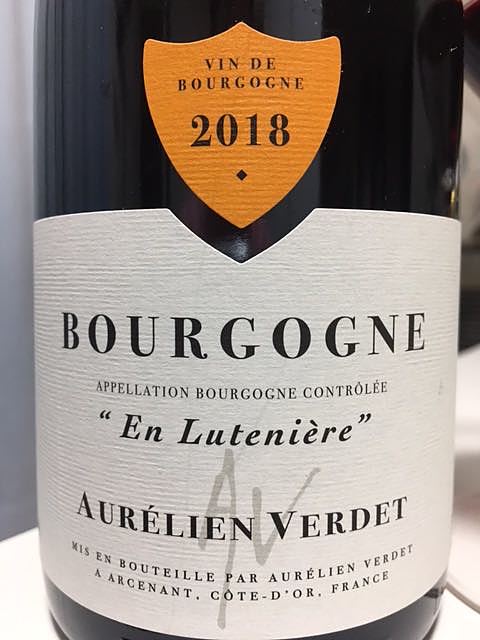 Aurélien Verdet Bourgogne En Lutenière(オーレリアン・ヴェルデ ブルゴーニュ リュテニエール)