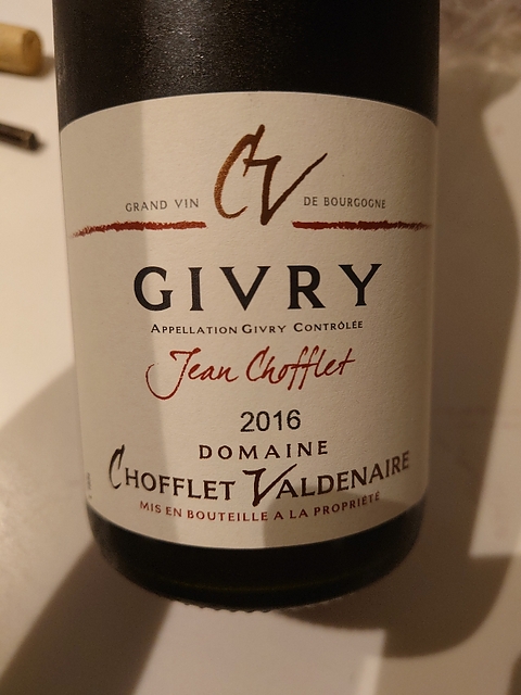 Dom. Chofflet Valdenaire Givry Cuvée Jean Chofflet(ドメーヌ・ショフレ・ヴァルドネール ジヴリ キュヴェ・ジャン・ショフレ)