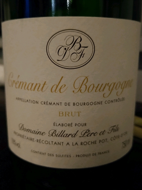 Dom. Billard Père et Fils Crémant de Bourgogne Brut(ドメーヌ・ビラール・ペール・エ・フィス クレマン・ド・ブルゴーニュ ブリュット)