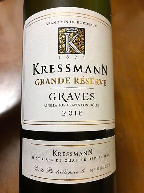 Kressmann Grande Réserve Graves Blanc(クレスマン グラン・レゼルヴ グラーヴ ブラン)