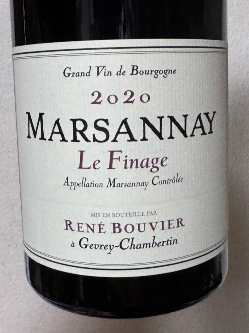 René Bouvier Marsannay Le Finage(ルネ・ブーヴィエ マルサネ