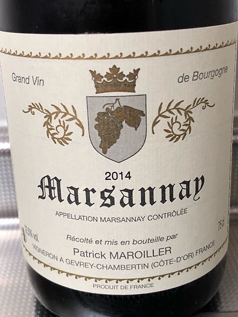 Patrick Maroiller Marsannay Rouge(パトリック・マロワイエ マルサネ ルージュ)