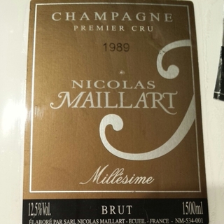 Nicolas Maillart Brut Millésimé 1er Cru(ニコラ・マイヤール ブリュット・ミレジメ プルミエ・クリュ)