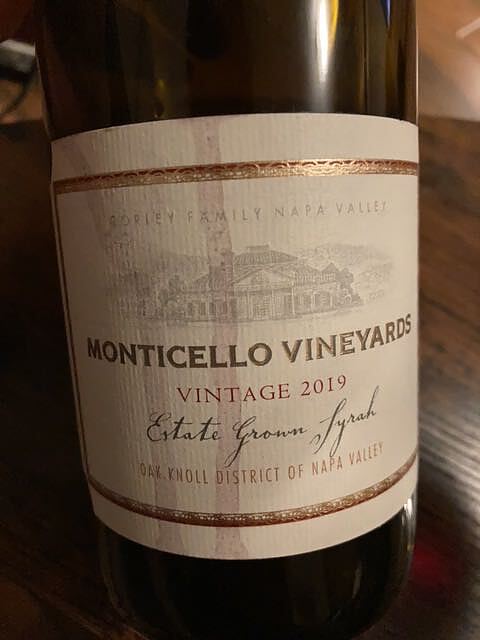 Monticello Vineyards Estate Grown Syrah(モンティチェロ ・ヴィンヤーズ エステート・グロウン シラー)