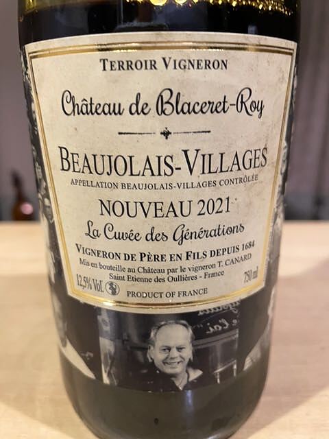 Ch. de Blaceret Roy Beaujolais Villages Nouveau La Cuvée des Générations(シャトー・ド・ブラスレ・ロワ ボージョレ・ヴィラージュ ヌーボー キュヴェ・デ・ジェネラシオン)