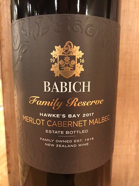 Babich Family Reserve Hawke's Bay Merlot Cabernet Malbec(バビッチ ファミリー・リザーヴ ホークス・ベイ メルロー・カベルネ・マルベック)