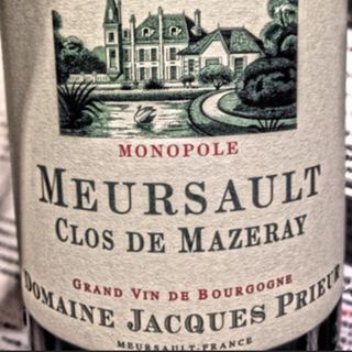 Dom. Jacques Prieur Meursault Clos de Mazeray Monopole Rouge