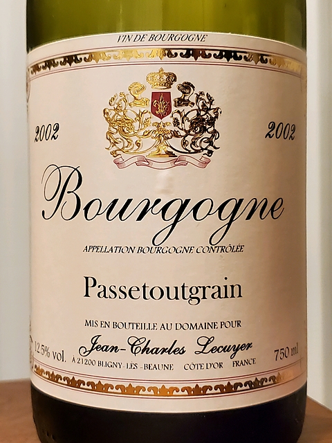 Jean Charles Lecuyer Bourgogne Passetoutgrain(ジャン・シャルル・ルクイエ ブルゴーニュ・パストゥグラン)