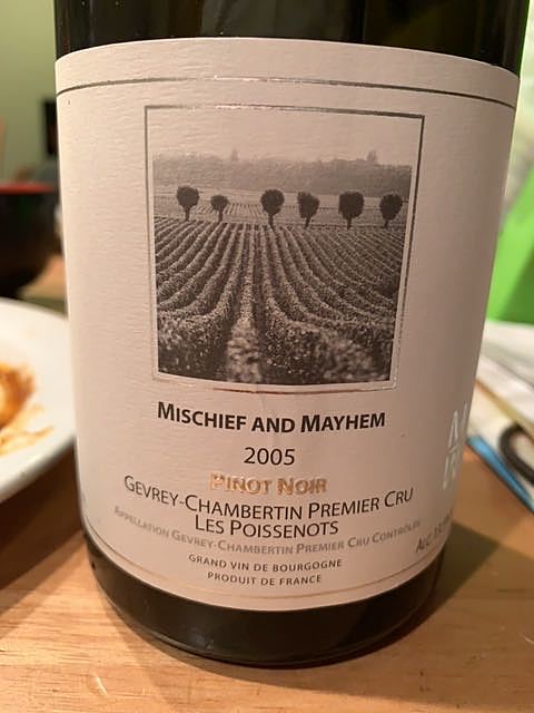 Mischief and Mayhem Gevrey Chambertin 1er Cru Les Poissenots