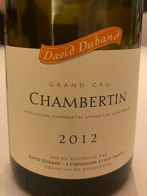 David Duband Chambertin Grand Cru