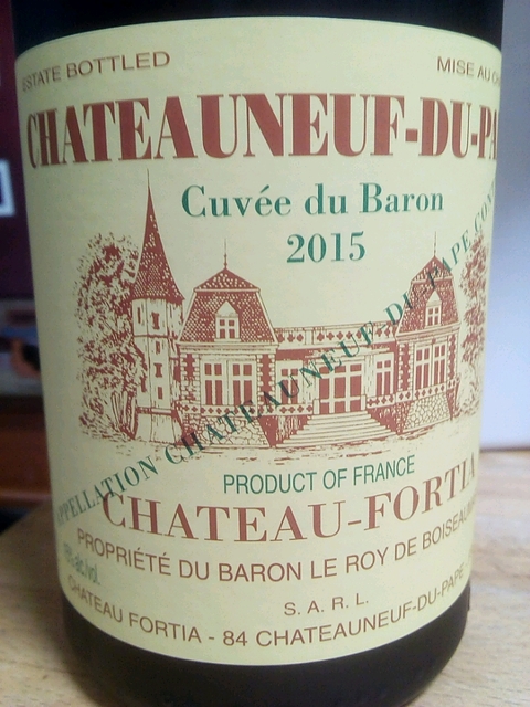 Ch. Fortia Châteauneuf du Pape Cuvée du Baron(シャトー・フォルティア シャトー・ヌフ・デュ・パプ キュヴェ・デュ・バロン)