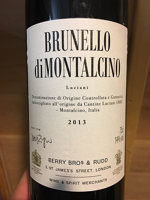 Berry Bros. & Rudd Brunello di Montalcino (Luciani)(ベリー・ブラザーズ＆ラッド ブルネッロ・ディ・モンタルチーノ ルチアーニ)