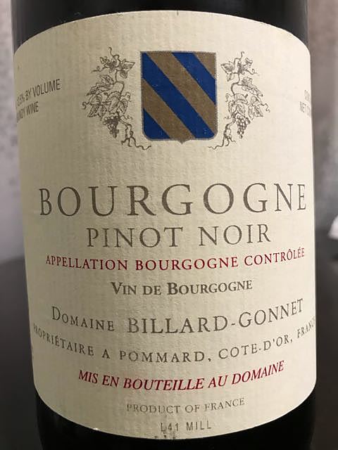 Dom. Billard Gonnet Bourgogne Pinot Noir(ドメーヌ・ビラール・ゴネ ブルゴーニュ ピノ・ノワール)