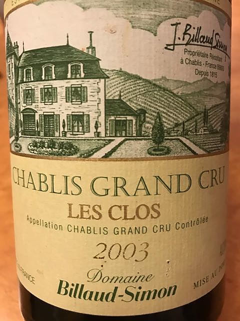 Dom. Billaud Simon Chablis Grand Cru Les Clos(ドメーヌ・ビロー・シモン シャブリ グラン・クリュ レ・クロ)