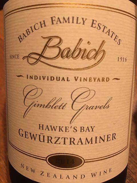 Babich Family Estates Gimblett Gravels Gewürztraminer(バビッチ ファミリー・エステーツ ギムレット・ グラヴェルズ ゲヴュルツトラミネール)