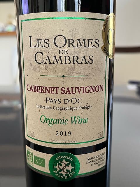 Les Ormes de Cambras Cabernet Sauvignon Organic