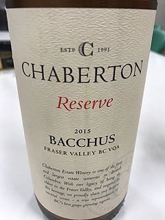 Chaberton Reserve Bacchus Fraser Valley 2015(シャバートン リザーヴ バッフース フレイザー・ヴァレー)