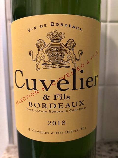 Cuvelier & Fils Bordeaux Blanc(キュヴェリエ ボルドー ブラン)