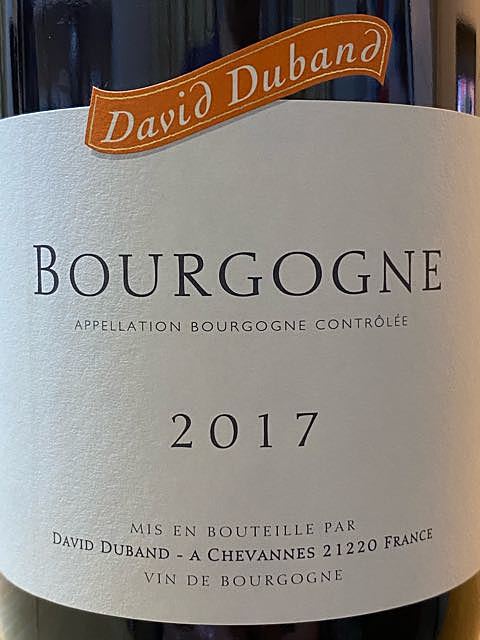David Duband Bourgogne Pinot Noir(ダヴィド・デュバン ブルゴーニ ピノ・ノワール)