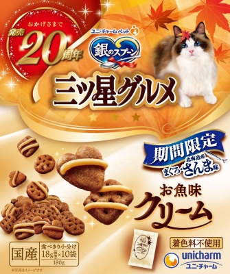 三ツ星お魚味クリームまぐろ・さんま味24秋180g ／ ユニ