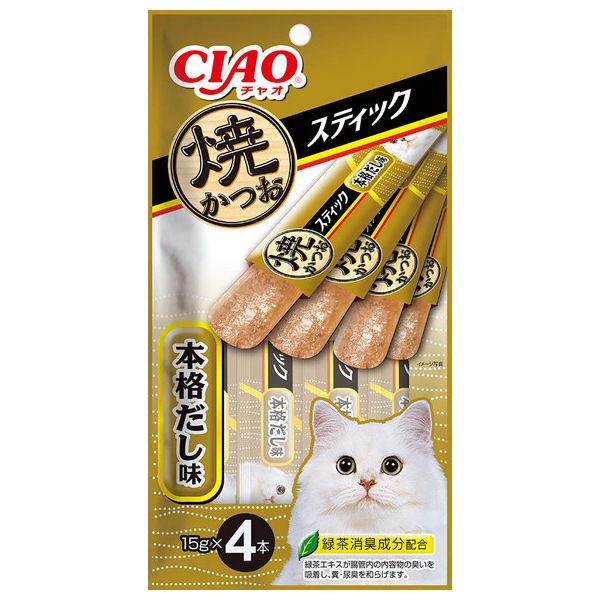 いなばペットフード CIAO 焼かつおスティック 本格だし味 15g×4本