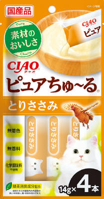いなばペットフード CIAO ピュアちゅ〜る とりささみ 14g×4本 国産品