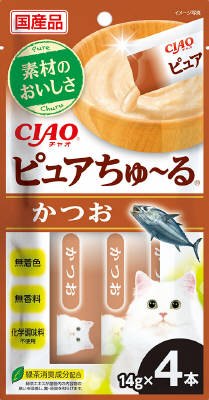 いなばペットフード CIAO ピュアちゅ〜る かつお 14g×4本 国産品