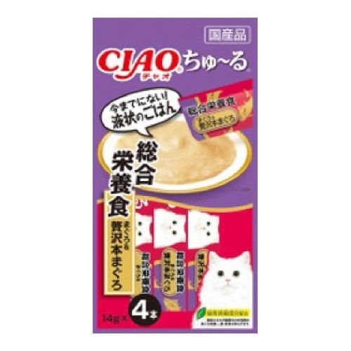 いなばペットフード CIAO ちゅ〜る 総合栄養食 まぐろ&贅沢本マグロ 14g×4本 国産品