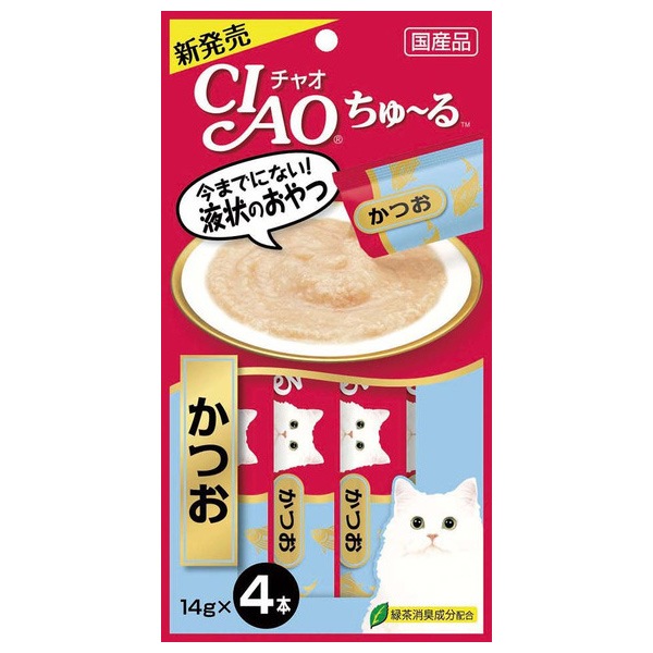 いなばペットフード CIAO ちゅ〜る かつお 14g×4本 国産品