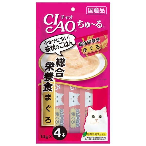 いなばペットフード CIAO ちゅ〜る 総合栄養食 まぐろ 14g×4本 国産品