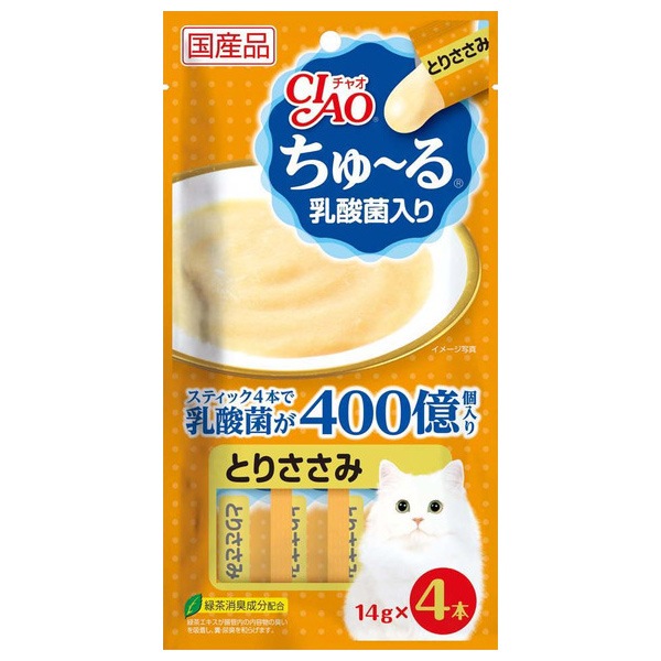 いなばペットフード CIAO ちゅ〜る 乳酸菌入り とりささみ 14g×4本 国産品