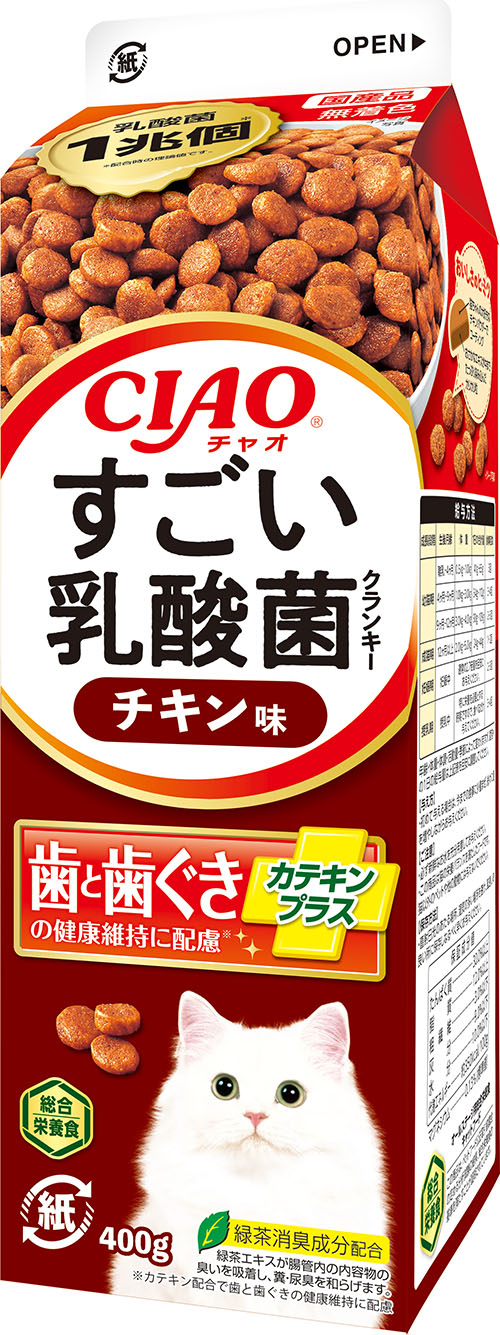 いなばペット ／ すごい乳酸菌クランキー牛乳パックチキン味400g