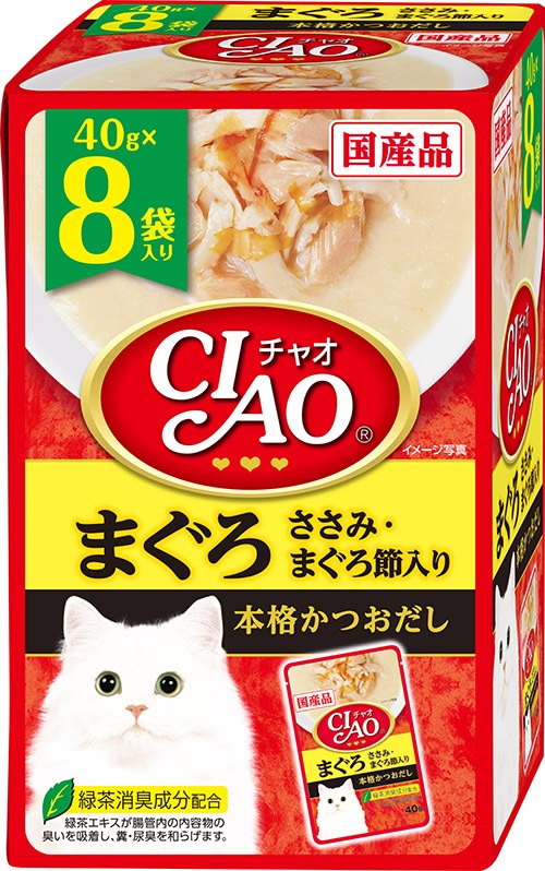 いなばペットフード CIAO パウチ まぐろ ささみ・まぐろ節入り 40g×8袋