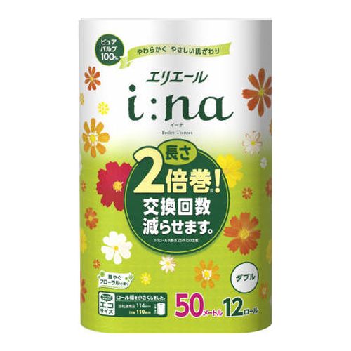 大王製紙 エリエール イーナ トイレットティシュー 2倍巻 華やぐフローラルの香り 12ロール/ダブル