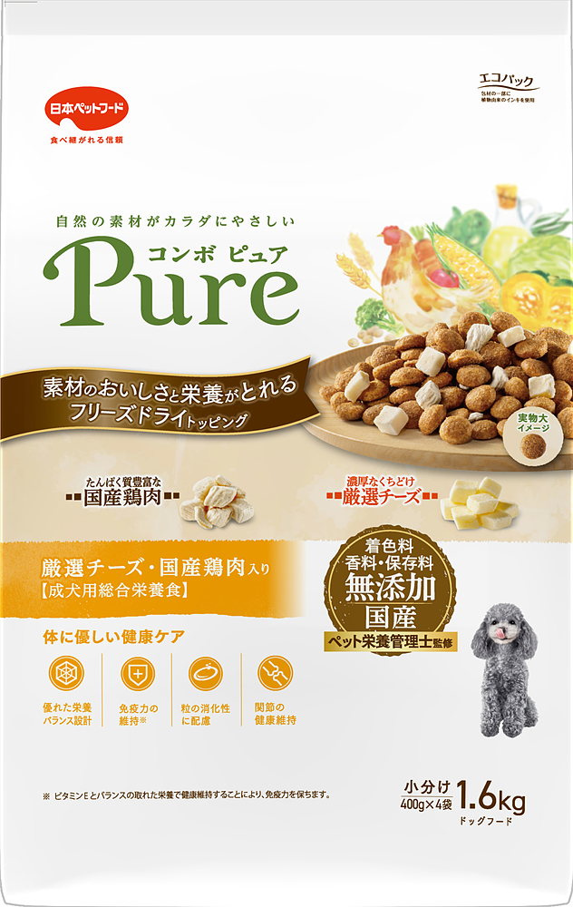 日本ペット コンボ ピュアドッグ 厳選チーズ・国産鶏肉 1.6kg