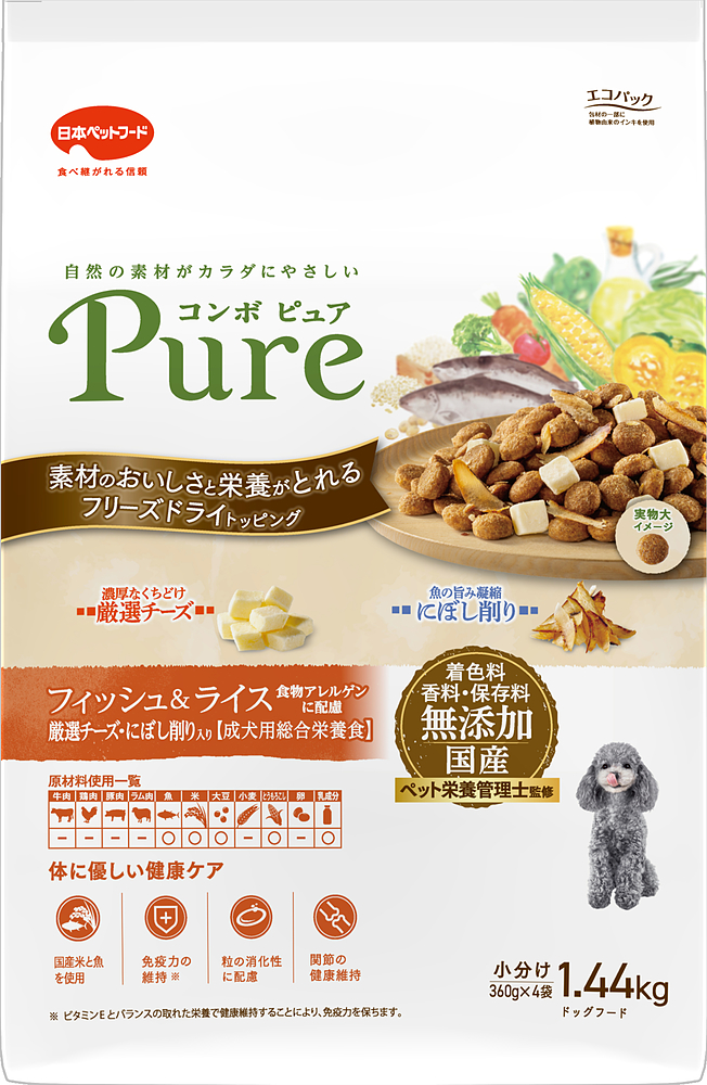 日本ペット コンボ ピュアドッグ フィッシュ&ライス 1.44kg