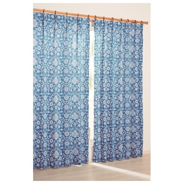 【けでぃ】遮光カーテン　ご案内 遮光カーテン ロレンツ100×200 2P NBL ／ 100×200