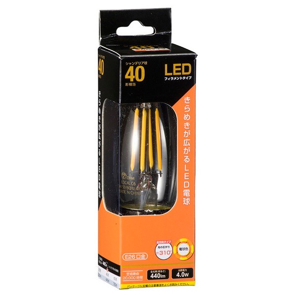OHM LED電球 C 4W クリア ／ LDC4L C6 | 商品検索