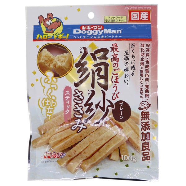 ドギーマンハヤシ 絹紗 スティック プレーン 100g 国産品