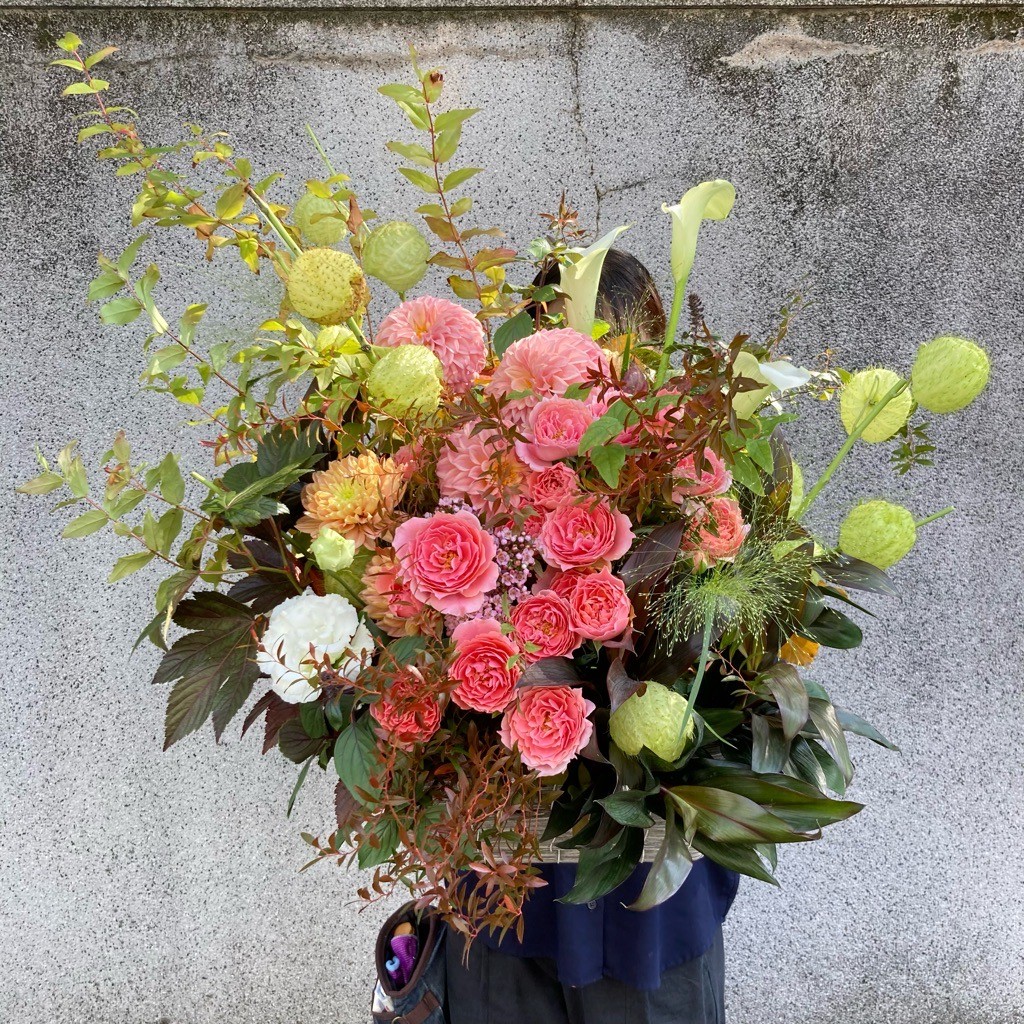 商談中プリザーブドフラワーアレンジ　No.189 　秋のパープルグリーンアレンジ 商談中プリザーブドフラワーアレンジ No.189 秋のパープルグリーン