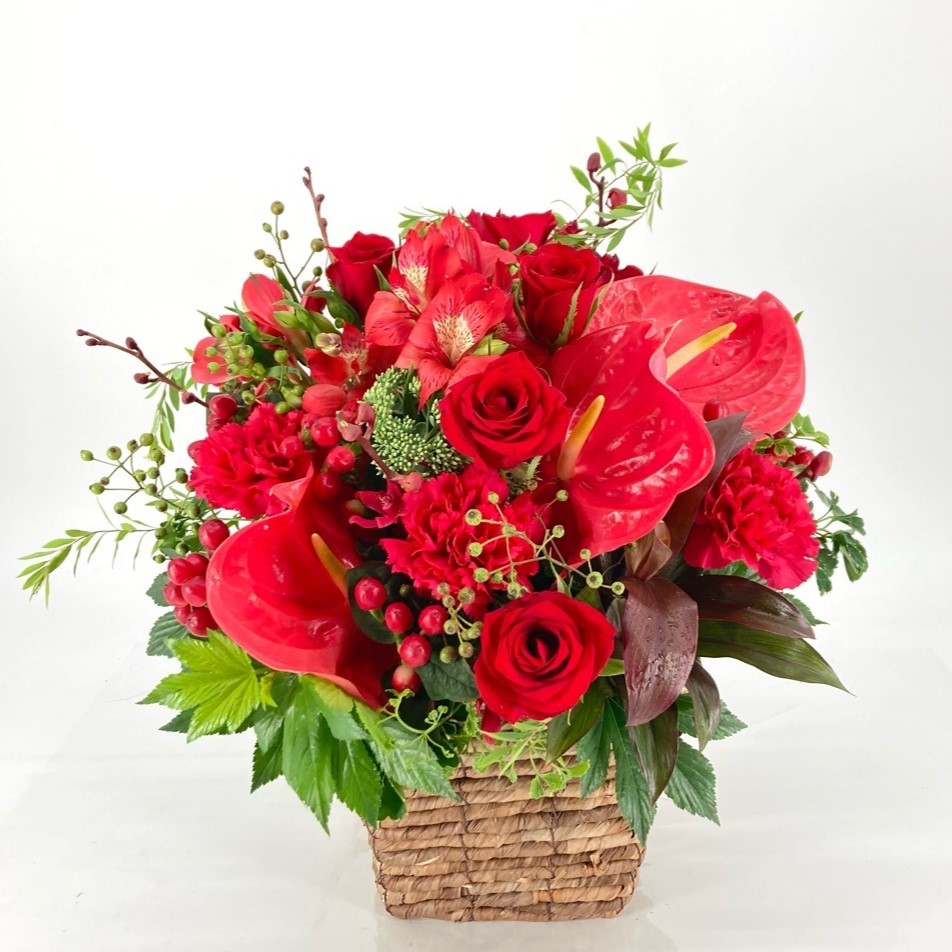 レッド曼珠沙華アレンジ　クレイフラワー レッド曼珠沙華アレンジクレイフラワー