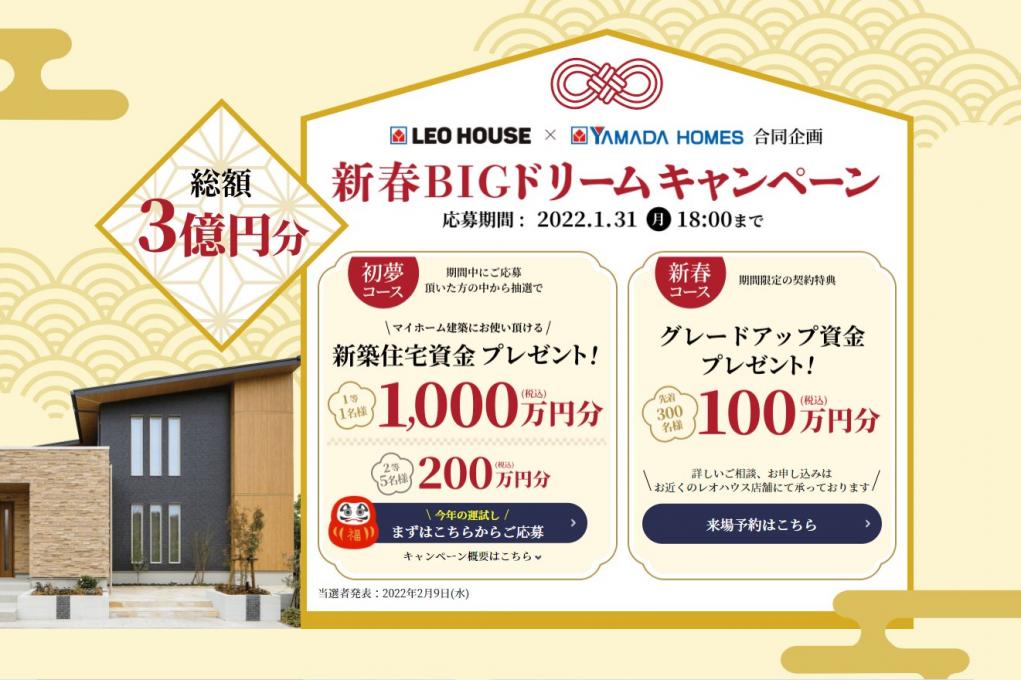 レオハウスCoCo(新築)資金プレゼント抽選イメージ1