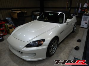 パールホワイトでASMパーツ装着のS2000(AP2)幌交換　