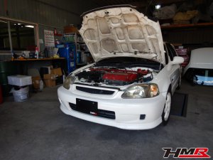 シビックタイプR(EK9)プロミューパッド交換、タイロッドエンドブーツ交換など