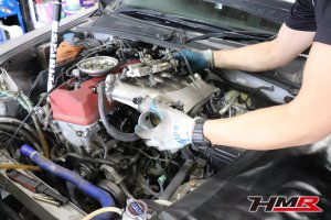デモカーS2000 インマニ・吸気温度センサー断熱ガスケット&ブリーザー水路変更キットを取付