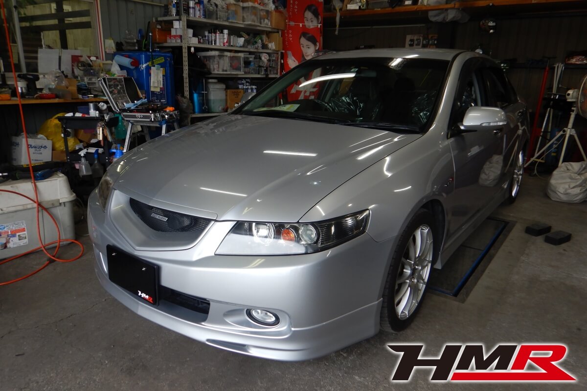 HKSマフラーを装着したアコードユーロR(CL7)の納車前点検整備を行いました